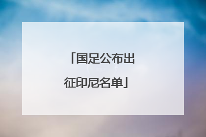国足公布出征印尼名单