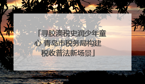 寻胶澳税史润少年童心 青岛市税务局构建税收普法新场景