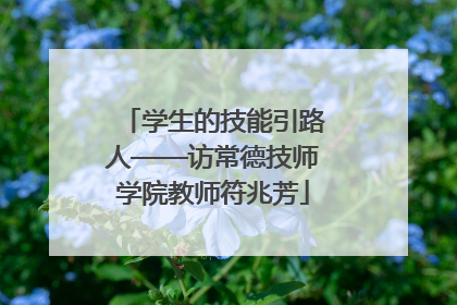 学生的技能引路人——访常德技师学院教师符兆芳