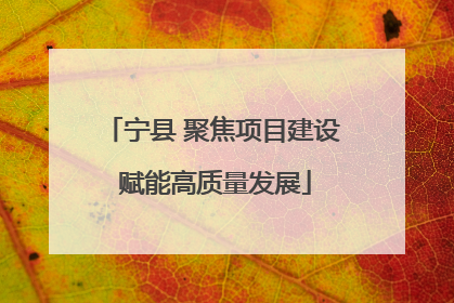 宁县 聚焦项目建设 赋能高质量发展