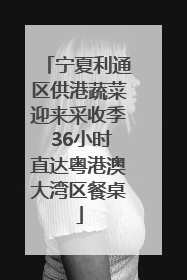 宁夏利通区供港蔬菜迎来采收季 36小时直达粤港澳大湾区餐桌