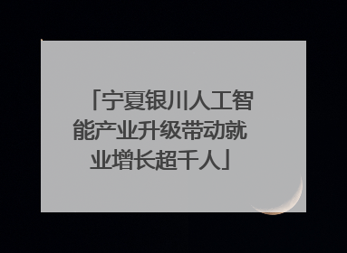 宁夏银川人工智能产业升级带动就业增长超千人