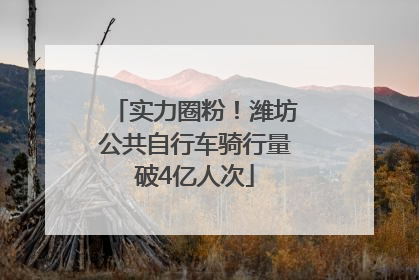 实力圈粉！潍坊公共自行车骑行量破4亿人次