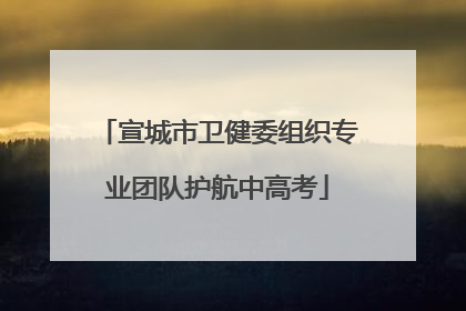 宣城市卫健委组织专业团队护航中高考