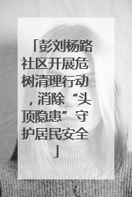 彭刘杨路社区开展危树清理行动，消除“头顶隐患”守护居民安全