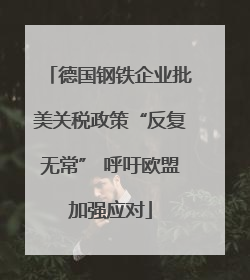 德国钢铁企业批美关税政策“反复无常” 呼吁欧盟加强应对