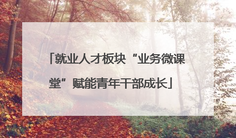 就业人才板块“业务微课堂”赋能青年干部成长