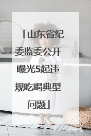 山东省纪委监委公开曝光5起违规吃喝典型问题