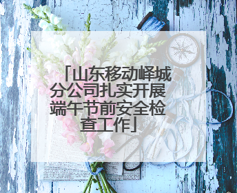 山东移动峄城分公司扎实开展端午节前安全检查工作