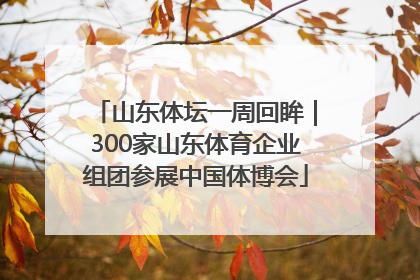 山东体坛一周回眸｜300家山东体育企业组团参展中国体博会