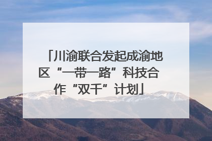 川渝联合发起成渝地区“一带一路”科技合作“双千”计划