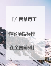 广西禁毒工作多项指标排在全国前列