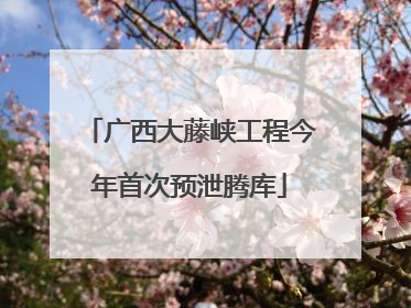广西大藤峡工程今年首次预泄腾库