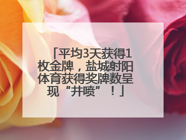 平均3天获得1枚金牌，盐城射阳体育获得奖牌数呈现“井喷”！
