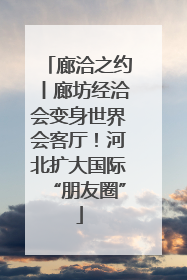 廊洽之约丨廊坊经洽会变身世界会客厅！河北扩大国际“朋友圈”