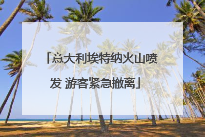 意大利埃特纳火山喷发 游客紧急撤离