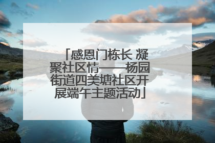 感恩门栋长 凝聚社区情——杨园街道四美塘社区开展端午主题活动