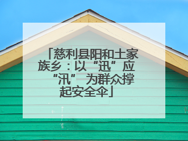 慈利县阳和土家族乡：以“迅”应“汛” 为群众撑起安全伞