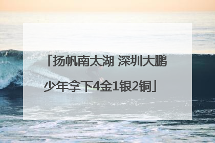 扬帆南太湖 深圳大鹏少年拿下4金1银2铜