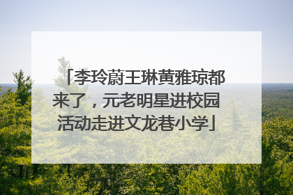 李玲蔚王琳黄雅琼都来了，元老明星进校园活动走进文龙巷小学