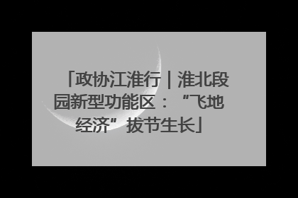 政协江淮行｜淮北段园新型功能区：“飞地经济”拔节生长