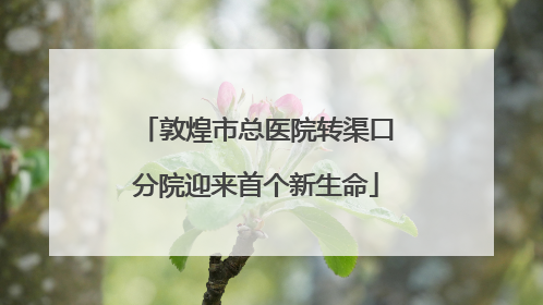 敦煌市总医院转渠口分院迎来首个新生命