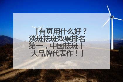 有斑用什么好？淡斑祛斑效果排名第一，中国祛斑十大品牌代表作！