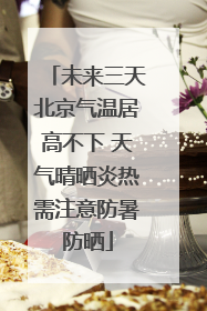 未来三天北京气温居高不下 天气晴晒炎热需注意防暑防晒
