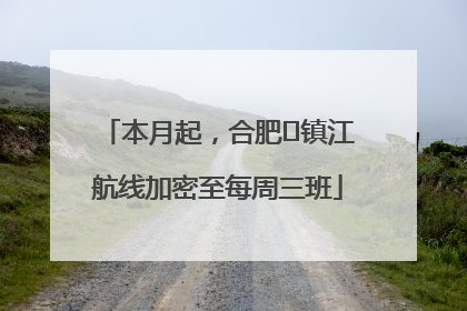 本月起，合肥⇋镇江航线加密至每周三班