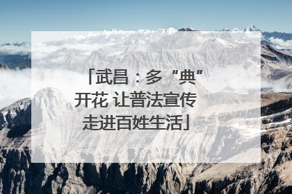 武昌：多“典”开花 让普法宣传走进百姓生活