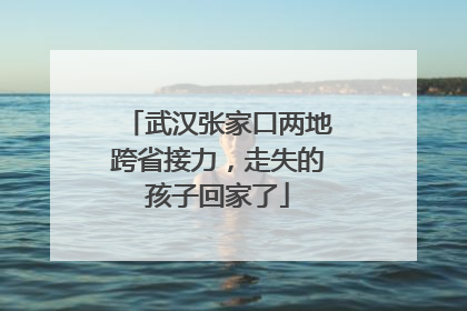 武汉张家口两地跨省接力，走失的孩子回家了