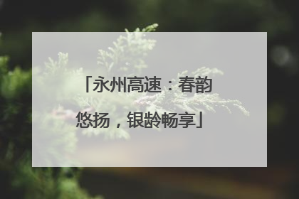 永州高速：春韵悠扬，银龄畅享