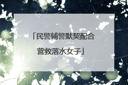 民警辅警默契配合 营救落水女子
