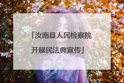 汝南县人民检察院开展民法典宣传