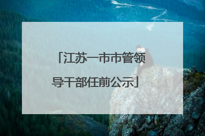 江苏一市市管领导干部任前公示