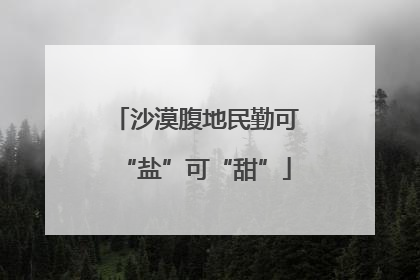 沙漠腹地民勤可“盐”可“甜”