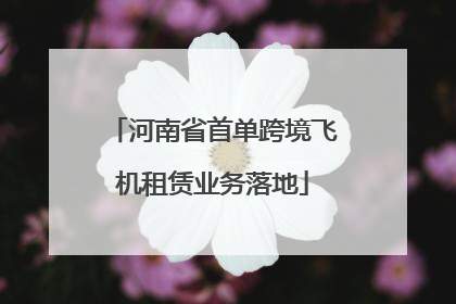 河南省首单跨境飞机租赁业务落地