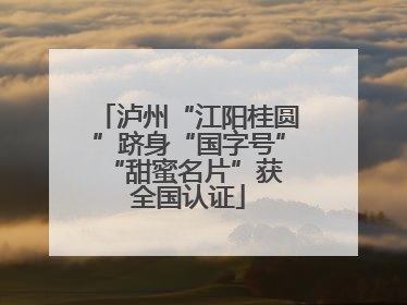 泸州“江阳桂圆”跻身“国字号” “甜蜜名片”获全国认证