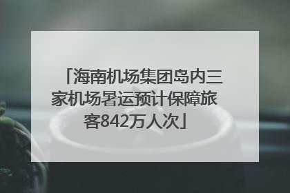 海南机场集团岛内三家机场暑运预计保障旅客842万人次