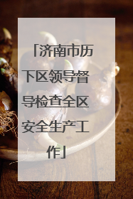 济南市历下区领导督导检查全区安全生产工作