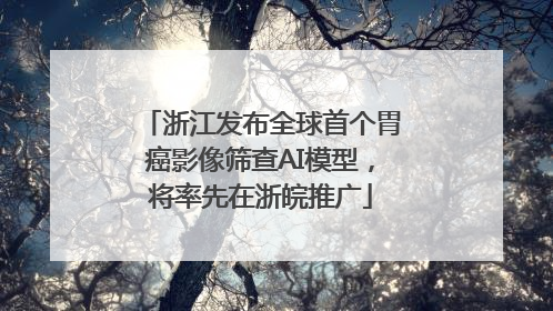 浙江发布全球首个胃癌影像筛查AI模型，将率先在浙皖推广