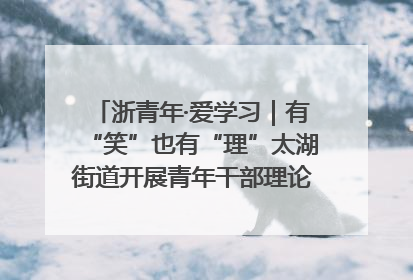 浙青年·爱学习｜有“笑”也有“理”太湖街道开展青年干部理论宣讲“开放麦”