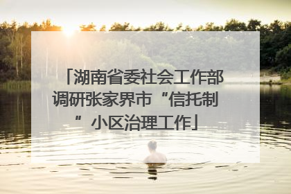 湖南省委社会工作部调研张家界市“信托制”小区治理工作