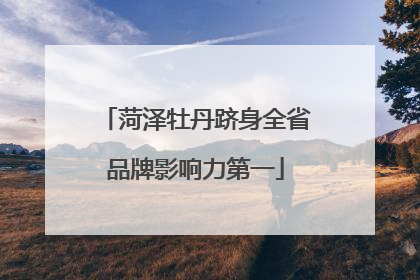 菏泽牡丹跻身全省品牌影响力第一