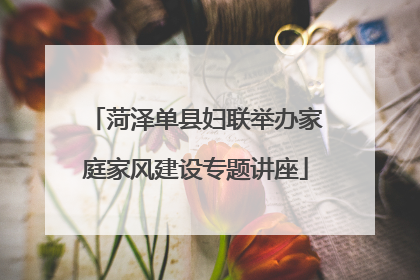 菏泽单县妇联举办家庭家风建设专题讲座