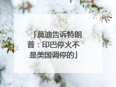 莫迪告诉特朗普：印巴停火不是美国调停的