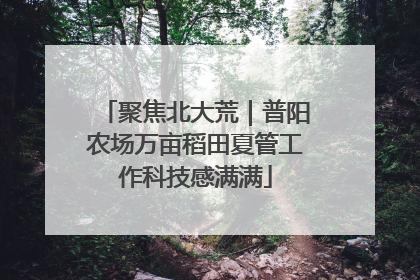 聚焦北大荒｜普阳农场万亩稻田夏管工作科技感满满