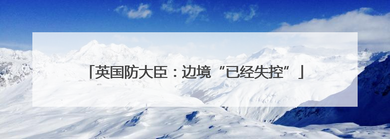 英国防大臣：边境“已经失控”