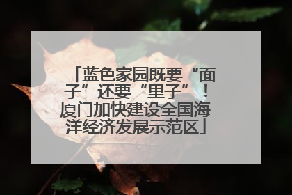 蓝色家园既要“面子”还要“里子”！厦门加快建设全国海洋经济发展示范区