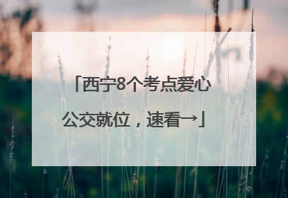西宁8个考点爱心公交就位，速看→